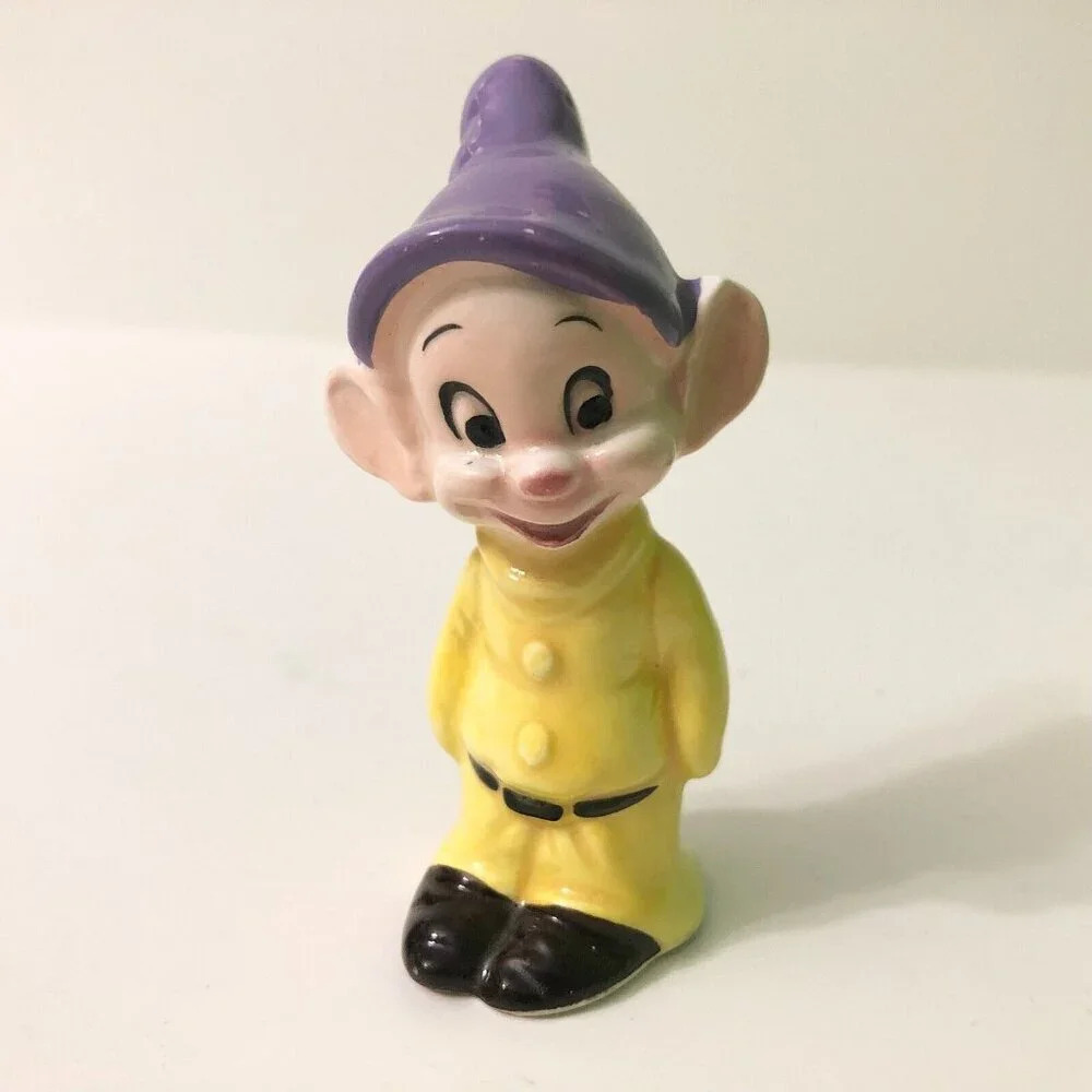 Vintage Dopey Figurine Ceramic Snow White 4 Inch Tall Figure Japan